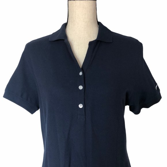 WOMENS NIKE GOLF NAVY BLUE COTTON PIQUE POLO SHIRT - Picture 2 of 7